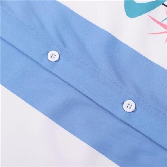 Men's Short Sleeve Button Up Hawaiian Shirt 1950s Vintage Bowling Shirts - Picture 4 of 7